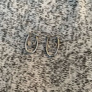 Unique silver hoops